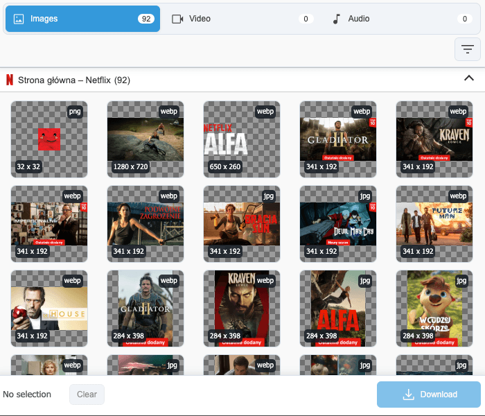 Media Downloader popup in light theme