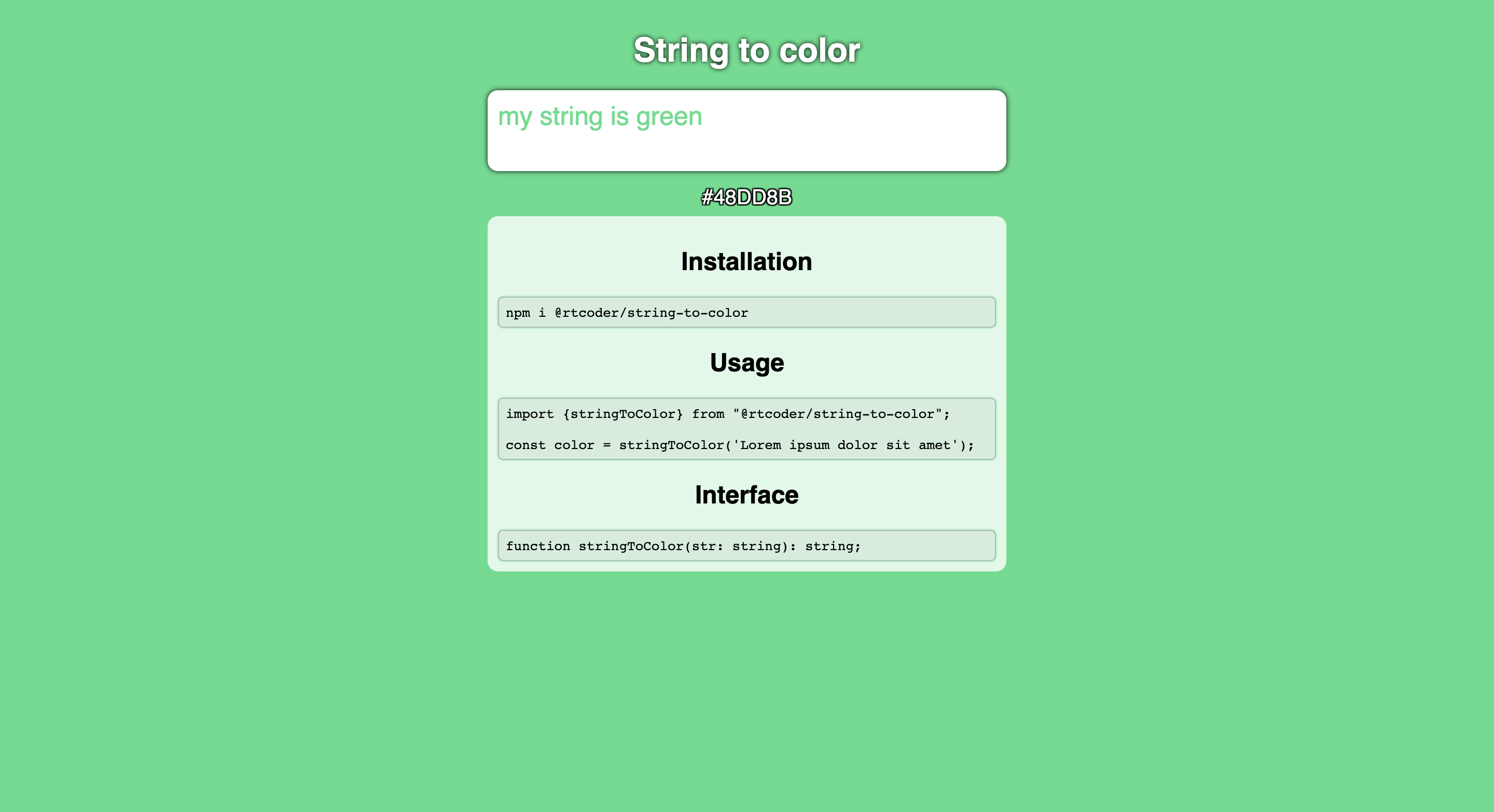 string to color